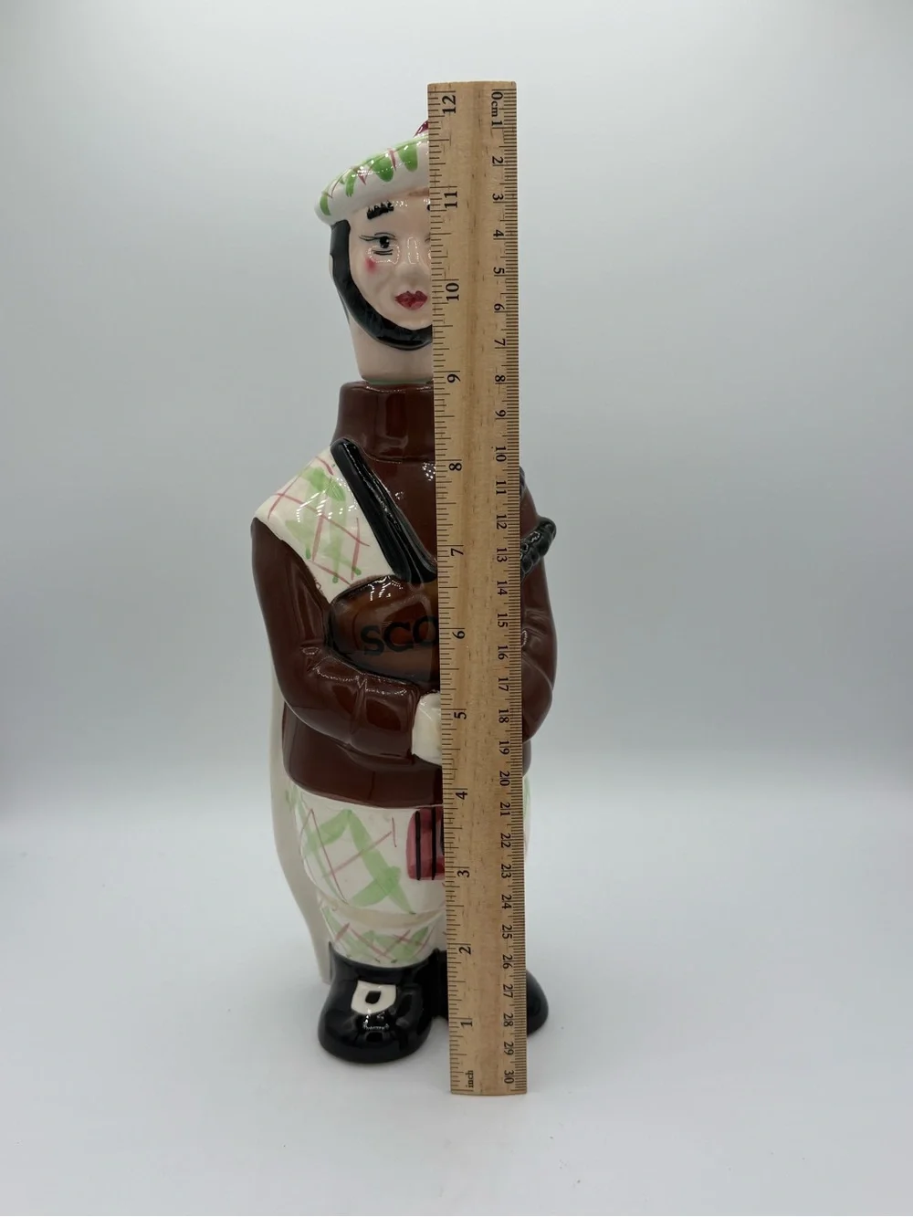 Vintage Scottish Bagpiper Scotch Liquor Decanter Ceramic Made in Korea